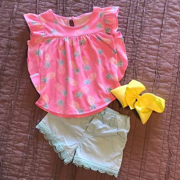 NWT Carter/'s Toddler Girls 2T 3T Lace Hem Tank Top Pink Cute For Summer